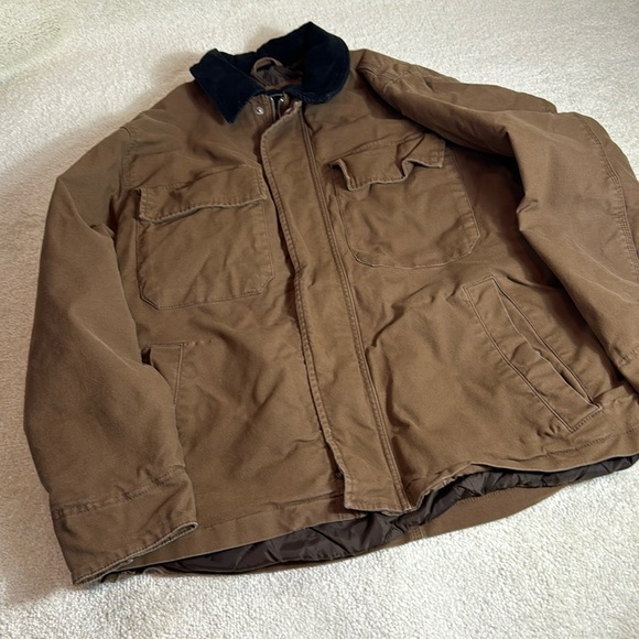 Abercrombie & Fitch Other - Abercrombie & Fitch Jacket Workwear-Brown Corduroy Collar Canvas Barn Coat-L